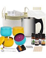 Candle Making Kit, DIY Candle Making Supplies Crafts for Adults and Kids, with Woven Basket, 28 oz Beeswax Wax, 4pcs Candle Jars, and More, Gifts for Women Birthday, Thanksgiving Day, Christmas