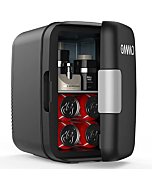 OMMO Mini Fridge, 6 L Portable Fridge, Cooler and Warmer Compact Small Refrigerator with AC/DC Power, for Skincare, Medications, Beverage, Home and Travel, Black