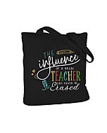 ElegantPark Best Teacher Gifts Funny Teacher Christmas Gifts for Teacher Appreciation Gift Canvas Teacher Bag Black with interior Pocket