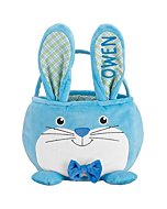 Let's Make Memories Personalized Furry Critter Easter Basket for Kids - Blue Bunny