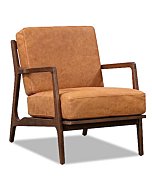 POLY & BARK Verity Lounge Chair, Single, Cognac Tan