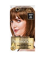 L'Oreal Paris Superior Preference Fade-Defying + Shine Permanent Hair Color, 6AM Light Amber Brown, Pack of 1, Hair Dye