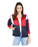 Tommy Hilfiger Women's Long Sleeve Zip Up Windbreaker, Heritage Combo, Extra Large