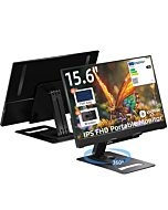 Ingnok Portable Monitor - Ultra-Slim 15.6 Inch FHD IPS Laptop Screen Extender with Adjustable Stand, USB-C Compatible, Ideal for Travel and Office