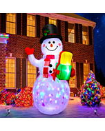 5 Ft Inflatable Snowman Christmas Outdoor Decoration Blow Up Snowman with Upgrade Rotating LED Lights for Holiday/Party/Xmas/Yard/Garden Decorations