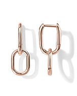 PAVOI 14K Rose Gold Convertible Link Earrings for Women | Paperclip Link Chain Earrings | Drop Dangle Earrings