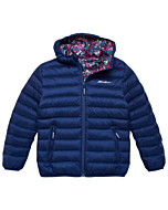 Eddie Bauer Kids' Reversible Jacket – Lightweight Waterproof Quilted Down Raincoat for Boys and Girls (3-16), Size S (7/8), Navy