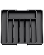 Expandable silverware organizer fits various drawer sizes & utensils.