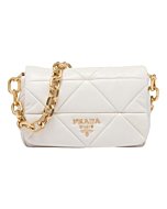 Prada Nappa Leather Patchwork System White Shoulder Bag