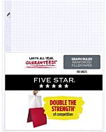 Five Star Loose Leaf Paper, 3 Hole Punched, Reinforced Filler Paper, Graph Ruled Paper, 11" x 8-1/2", 100 Sheets/Pack (17012)