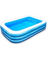 Inflatable Pool, Hesung 95" X 56"X 21" Family Swimming Pool for Kids, Toddlers, Infant, Adult, Full-Sized Inflatable Blow Up Kiddie Pool for Ages 3+, Outdoor, Garden, Backyard, Summer Swim Center