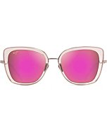 Maui Jim Violet Lake w/Patented PolarizedPlus2 Lenses Luxury Sunglasses, Trans Pink W/Rose Gold/Maui Sunrise Polarized, Medium