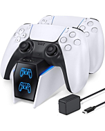 PS5 controller charger station for fast charging of two controllers at once.