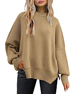 Stylish Oversized Ribbed Knit Sweater for Women 2023 Fall