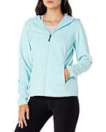 Amazon Essentials Women's Long-Sleeve Hooded Full-Zip Polar Fleece Jacket, Aqua, Medium