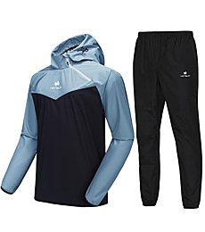 HOTSUIT Sauna Suit for Men Sweat Sauna Jacket Pant Gym Workout Sweat Suits, Blue, M