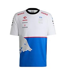 HUGO, F1 2024 Racing Bull Team Driver Tshirt, Cobalt/White, L