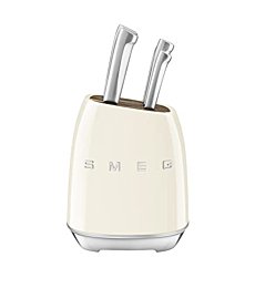 Smeg Cream Stainless Steel Knife Block Set