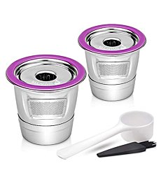 Stainless Steel Coffee Capsules Coffee Filters Cup Reusable Refillable Coffee Capsule Set for Keurig 2.0 1.0 Mini Plus