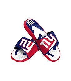 FOCO New York Giants NFL Mens Colorblock Big Logo Gel Slides - L