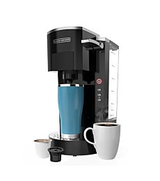 BLACK+DECKER Family Single Serve K-Cup Brewer: Large 50oz Water Reservoir, Versatile Ground Coffee & K-Cup Compatibility, Adjustable Tray for Travel Mugs