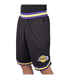 Ultra Game NBA Los Angeles Lakers Mens Woven Basketball Shorts, Team Color, Large