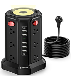 12-Outlet Power Tower Surge Protector with 10FT extension cord.