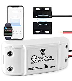 eKyro Smart Garage Door Opener - Universal WiFi Remote Controller Compatible with Alexa, Google Home, iPhone, Siri, Android, Door Left Open Alert, Door Security Systems, Updated Model