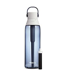 Brita Hard-Sided Plastic Premium Filtering Water Bottle, BPA-Free, Reusable, Replaces 300 Plastic Water Bottles, Filter Lasts 2 Months or 40 Gallons, Includes 1 Filter, Night Sky - 26 oz.