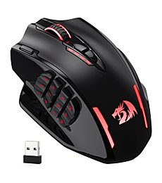 Redragon M913 Impact Elite Wireless Gaming Mouse, 16000 DPI Wired/Wireless RGB Gamer Mouse with 16 Programmable Buttons, 45 Hr Battery and Pro Optical Sensor, 12 Side Buttons MMO Mous