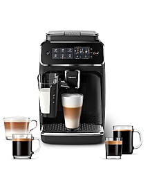 Philips 3200 Series Fully Automatic Espresso Machine, LatteGo Milk Frother, 5 Coffee Varieties, Intuitive Touch Display, 100% Ceramic Grinder, AquaClean Filter, My Coffee Choice, Black (EP3241/54)