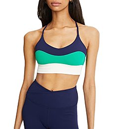 Bandier SJ-SJB10026-THE Bryn Strappy Bra-Navy/Camp Green/Cream-S