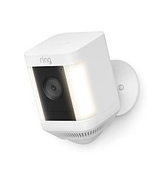 Ring Spotlight Cam Plus, Battery | Two-Way Talk, Color Night Vision, and Security Siren (2022 release) - White