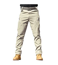 Cargo Work Pants for Men,Mens Baseball Pants Summer Work Pants for Men Tactical Waterproof Pants Men Men's Travel Pants Cargo Pants for Men Baggy Outdoor Waterproof Hiking Work Pants(Khaki,M)