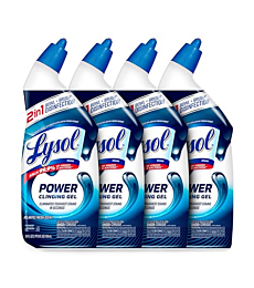 LYSOL Power Toilet Bowl Cleaner Gel, For Cleaning and Disinfecting, Stain Removal, 24 Fl oz (Pack of 4)