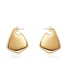 SHERLOVE Gold Earrings for Women Trendy,Dupes Earrings Lightweight Hollow Fin Shaped 18K Gold Plated Chunky Gold Statement Earrings for Women Jewelry Fashion- Gold 35mm