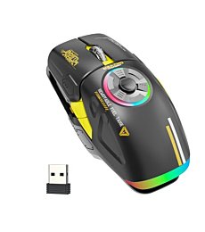 Schkner RGB Wireless Gaming Mouse with 4 Adjustable DPI to 4800, Bluetooth and 2.4G Rechargeable Wireless Mouse with Side Buttons, Ergonomic Gamer Mice for PC, Laptop, Mac, Computer