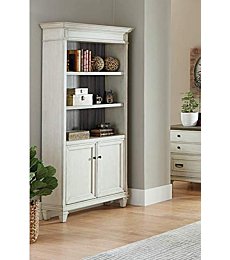 Martin Furniture Bookcase with Lower Doors, White