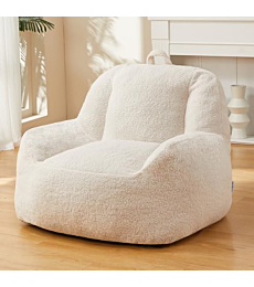 Homguava Bean Bag Chair Sherpa Bean Bag Lazy Sofa Beanbag Chairs for Adults with High Density Foam Filling Modern Accent Chairs Comfy Chairs for Living Room, Bedrooms