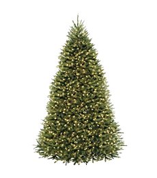 National Tree Company Pre-Lit Artificial Full Christmas Tree, Green, Dunhill Fir, Dual Color LED Lights, Includes Stand, 9 Feet