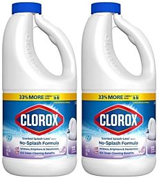 Clorox Splash-Less Bleach, Concentrated Formula, Lavender Scent, 40 Ounce Bottle - Pack of 2 (Package May Vary)