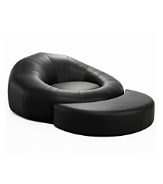 Seatcraft Leather Cuddle Home Theater Seat, Living Room, Black