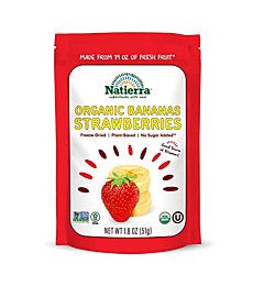 NATIERRA Nature's All Foods Organic Freeze-Dried Bananas and Strawberries | Non-GMO & Vegan | 1.8 Ounce