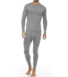 Thermajohn Long Johns Thermal Underwear for Men Fleece Lined Base Layer Set for Cold Weather (Large, Grey)