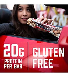 BSN Protein Bars - Protein Crisp Bar by Syntha-6, Whey Protein, 20g of Protein, Gluten Free, Low Sugar, Peanut Butter Crunch, 12 Count