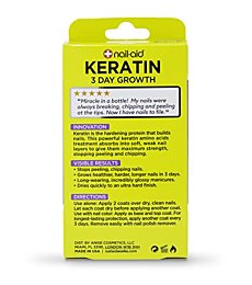 Nail-Aid Keratin 3 Day Growth Nail Treatment & Strengthener, Clear, 0.55 Fl Oz