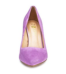 IDIFU Women's IN4 Classic Pointed Toe High Heels Pumps Wedding Dress Office Shoes (5.5 B(M) US, Lavender Suede)