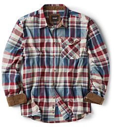 CQR Men's All Cotton Flannel Shirt, Long Sleeve Casual Button Up Plaid Shirt, Brushed Soft Outdoor Shirts, Plaid Vintage Wine, X-Small