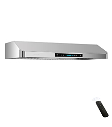 IKTCH 30 Inch Under Cabinet Range Hood with 900-CFM, 4 Speed Gesture Sensing&Touch Control Panel, Stainless Steel Kitchen Vent with 2 Pcs Baffle Filters(IKC01-30)