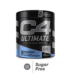 C4 Ultimate Pre Workout Powder ICY Blue Razz - Sugar Free Preworkout Energy Supplement for Men & Women - 300mg Caffeine + 3.2g Beta Alanine + 2 Patented Creatines - 20 Servings